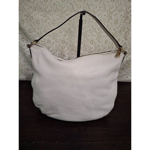 Michael Kors Fulton Large Hobo Bag in "Vanilla" Peebled Leather/Pre-owned, Good - Picture 2 of 9